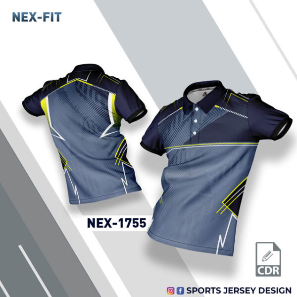 NEX-1755 GRAY AND SLATE BLUE SPORTSWEAR SUBLIATION JERSEY DESIGN