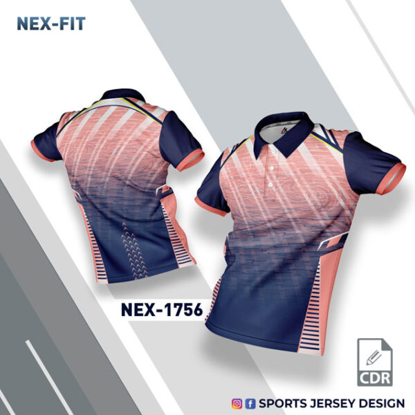 NEX-1756 BABY PINK AND NAVY BLUE SPORTSWEAR SUBLIATION JERSEY DESIGN