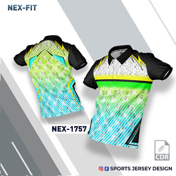 NEX-1757 BLUE/YELLOW AND BLACK SPORTSWEAR SUBLIMATION JERSEY DESIGN