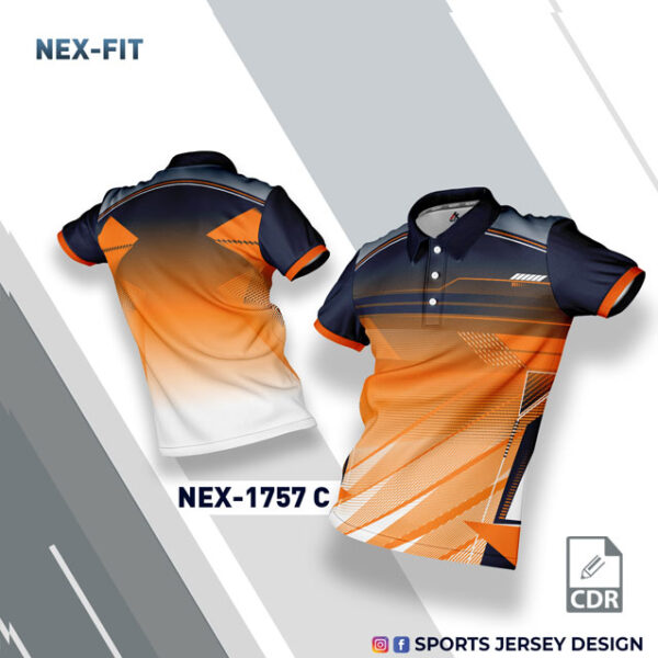 NEX-1757-C ORANGE/WHITE AND NAVY BLUE SPORTSWEAR SUBLIMATION JERSEY DESIGN