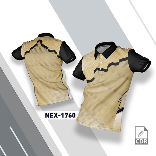 NEX-1760 BEIGE AND BLACK  SPORTSWEAR SUBLIMATION JERSEY DESIGN