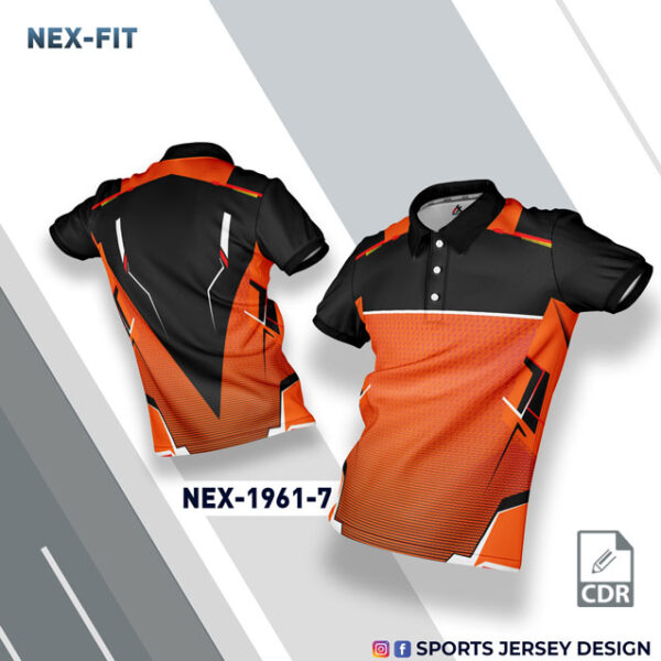 NEX-1961-7 ORANGE AND BLACK SPORTSWEAR SUBLIMATION JERSEY DESIGN