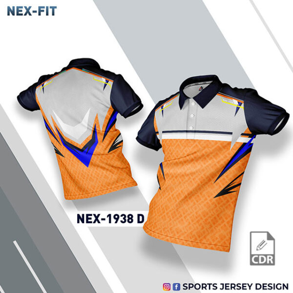 NEX-1938 ORANGE AND GRAY/NAVY BLUE SPORTSWEAR SUBLIMATION JERSEY DESIGN