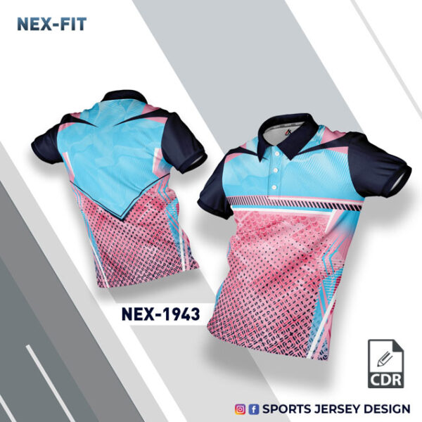 NEX-1943 SKY BLUE/NAVY BLUE AND BEBY PINK SPORTSWEAR SUBLIMATION JERSEY DESIGN