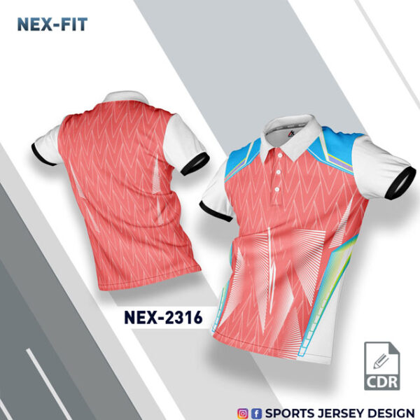 NEX-2316 BABY PINK AND WHITE SPORTSWEAR SUBLIMATION JERSEY DESIGN