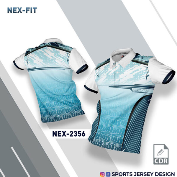 NEX-2356 WHITE AND LIGHT BLUE SPORTSWEAR SUBLIATION JERSEY DESIGN