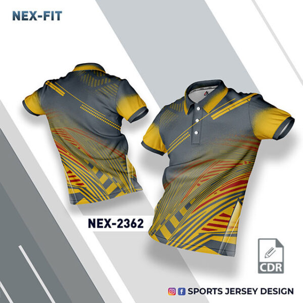 NEX-2362 YELLOW AND GRAY SPORTSWEAR SUBLIMATION JERSEY DESIGN