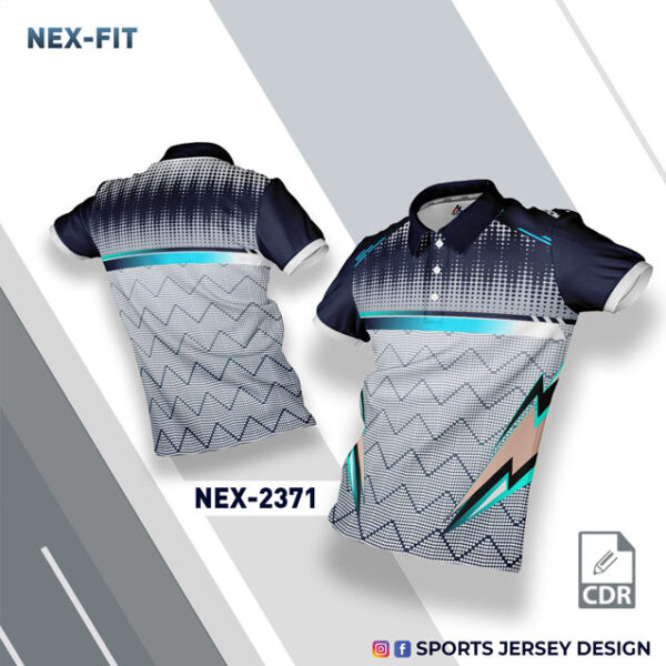 NEX-2371 GRAY AND NAVY BLUE SPORTSWEAR SUBLIMATION JERSEY DESIGN