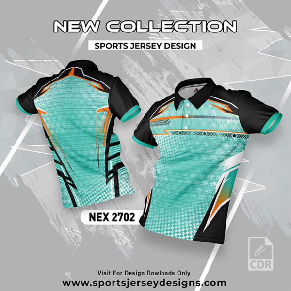 NEX 2702 SEA GREEN AND BLACK SPORTSWEAR SUBLIMATION JERSEY DESIGN