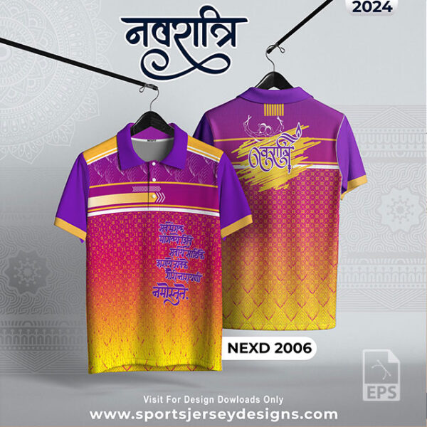 NEXD-2006 Navaratri Festival Design for Sublimation Print With The Combination Yellow ,Pink And Purple Color