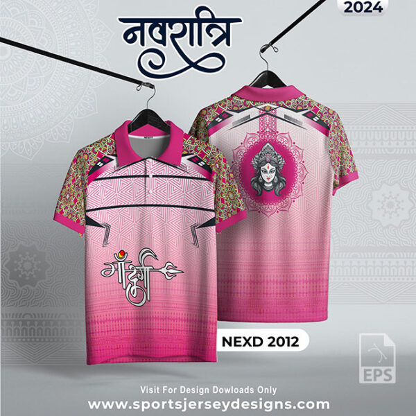 NEXD-2012 Navaratri Festival Design for Sublimation Print With The Combination Pink And White Color