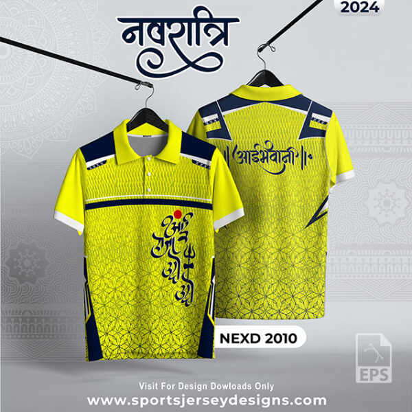 NEXD-2010 Navaratri Festival Design for Sublimation Print With The Combination And Lemon Yellow Navy Blue Colors