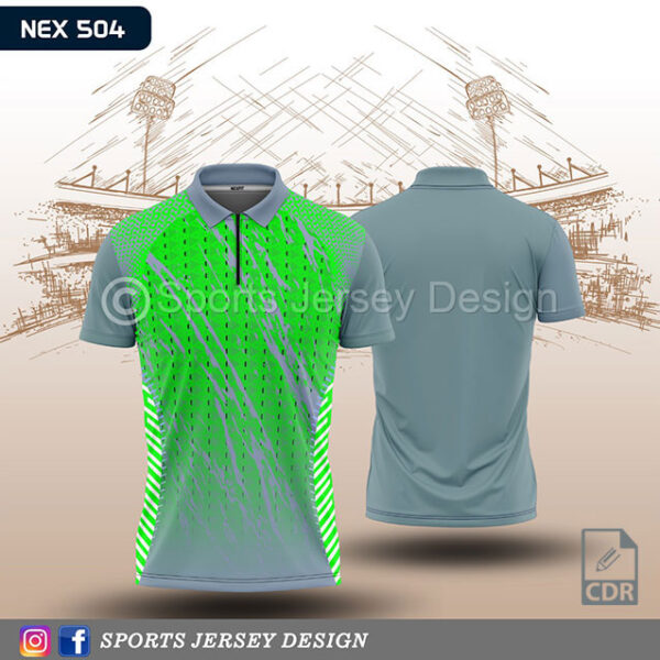 NEX 504 NEON GREEN AND LIGHT GRAY SPORTSWEAR SUBLIMATION JERSEY DESIGN