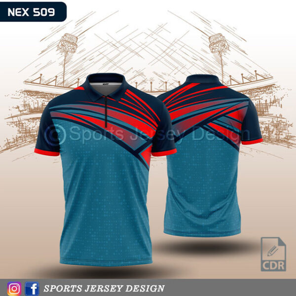 NEX 509 INDIA BLUE AND NAVY BLUE SPORTSWEAR SUBLIMATION JERSEY DESIGN
