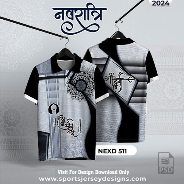 NEXD 511 Navaratri Festival Design for Sublimation Print With The Combination Of Black And White Colors