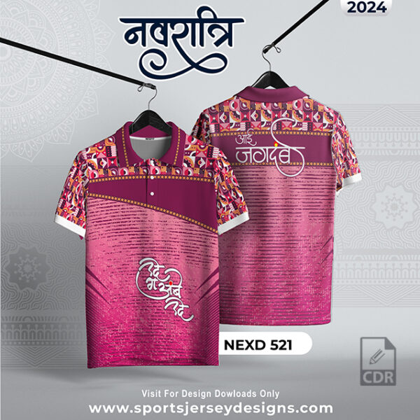 NEXD 521 Navaratri Festival Design for Sublimation Print In Pink Color