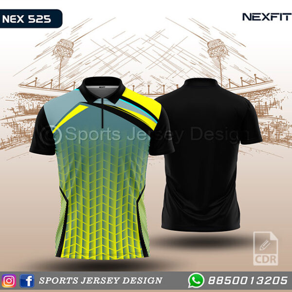 NEX 525 YELLOW AND BLACK SPORTSWEAR SUBLIMATION JERSEY DESIGN