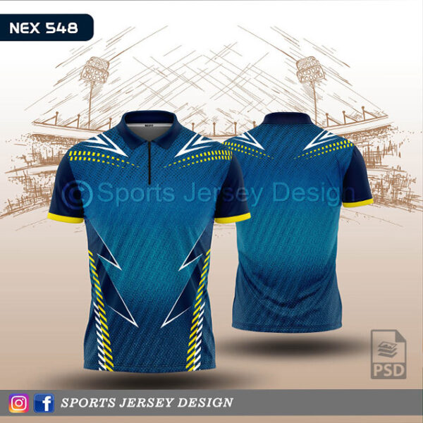 NEX 548 INDIA BLUE AND NAVY BLUE SPORTSWEAR SUBLIATION JERSEY DESIGN