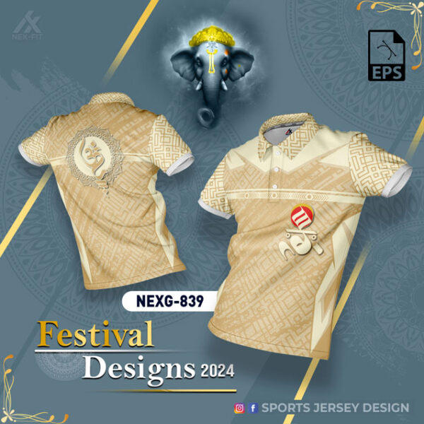 NEXG-839 Ganesha Festival Design for Sublimation Print:Creme Color