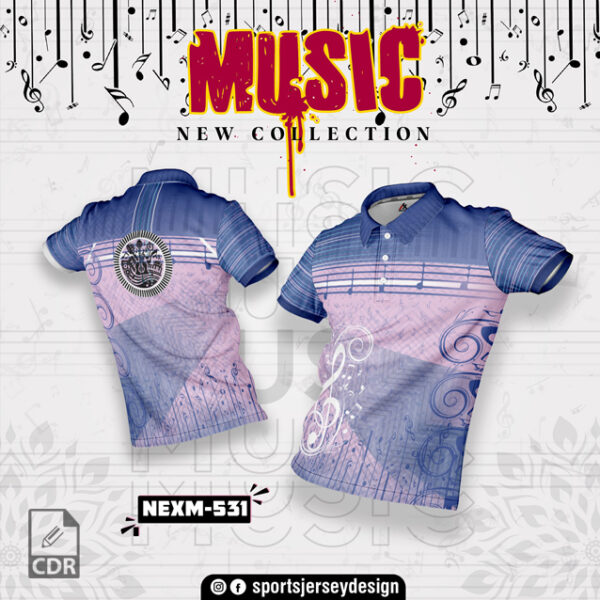 NEXM-531  MUSICAL BANJO GROUP SUBLIMATION JERSEY DESIGN IN PURPLLE AND PINK COLOR