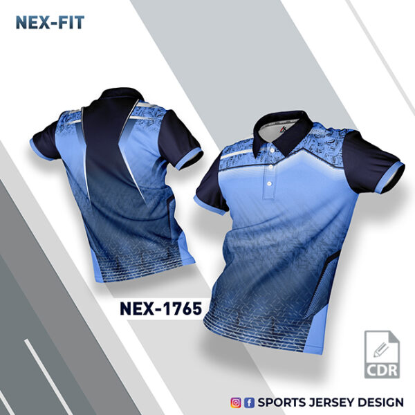 NEX-1765 SKY BLUE AND BLACK SPORTSWEAR SUBLIMATION JERSEY DESIGN