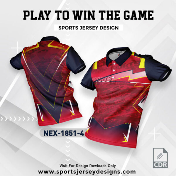 NEX 1851-4 RED AND NAVY BLUE  SPORTSWEAR SUBLIMATION JERSEY DESIGN