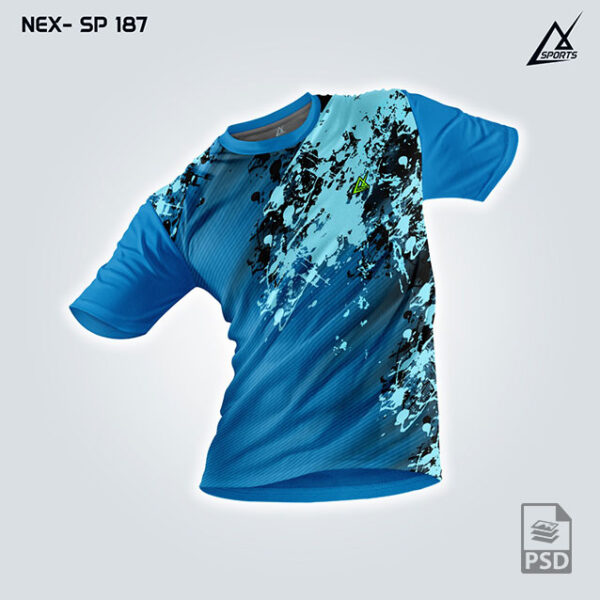 NEX SP 187 INDIA BLUE  SPORTSWEAR SUBLIMATION JERSEY DESIGN