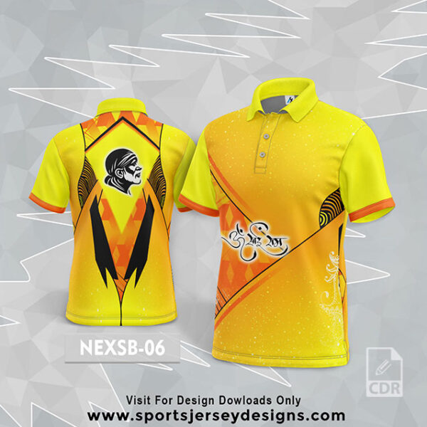 NEXSB 06  YELLOW SAI BABA PALKHI SUBLIMATION JERSEY DESIGN