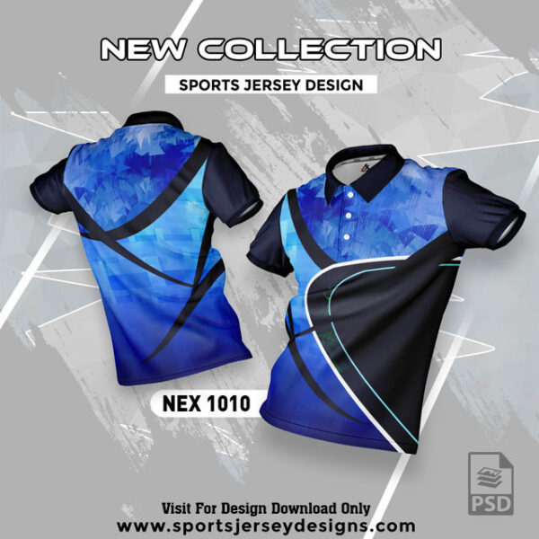 NEX 1010 ROYAL BLUE AND NAVY BLUE  SPORTSWEAR SUBLIMATION JERSEY DESIGN