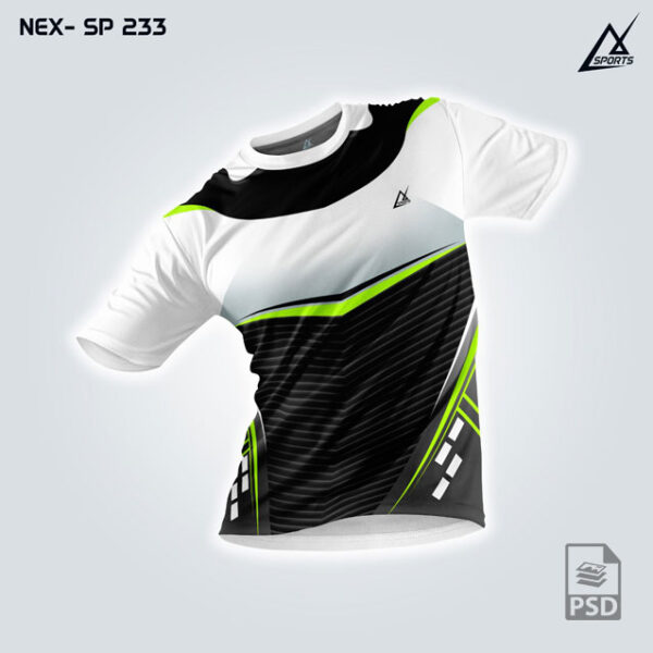 NEX SP 233 BLACK AND WHITE  SPORTSWEAR SUBLIMATION JERSEY DESIGN