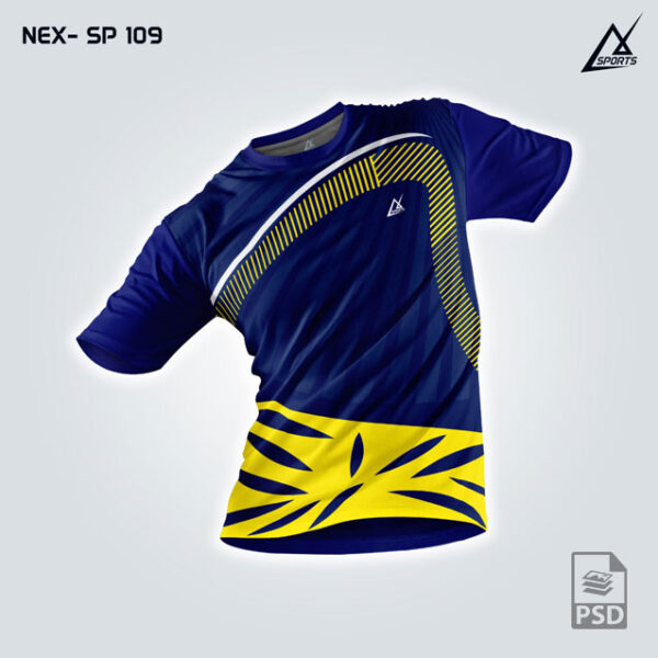 NEX SP 109 DEEP BLUE AND YELLOW SPORTSWEAR SUBLIMATION JERSEY DESIGN