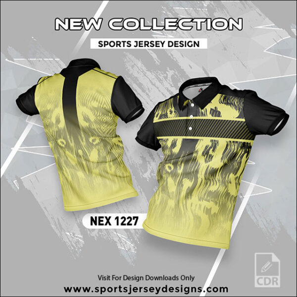 NEX 1227 GREENISH YELLOW AND BLACK SPORTSWEAR SUBLIMATION JERSEY DESIGN