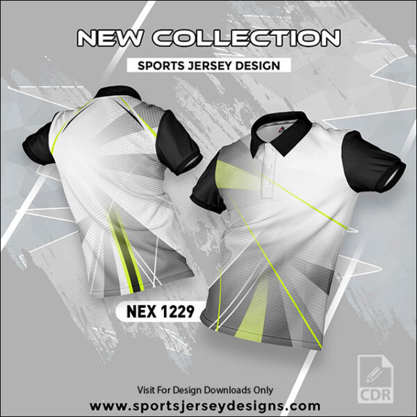NEX 1229 WHITE AND BLACK SPORTSWEAR SUBLIMATION JERSEY DESIGN