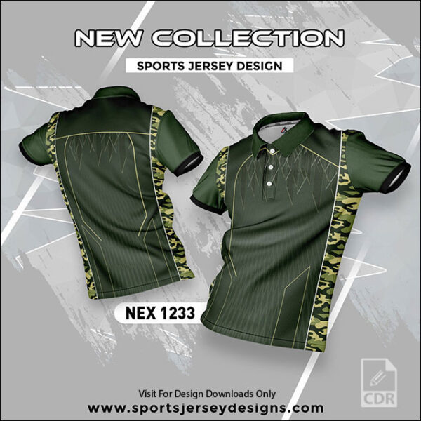 NEX 1233 OLIVE GREEN SPORTSWEAR SUBLIMATION JERSEY DESIGN
