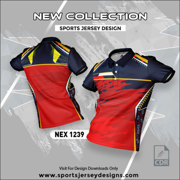 NEX 1239 RED AND NAVY BLUE SPORTSWEAR SUBLIMATION JERSEY DESIGN