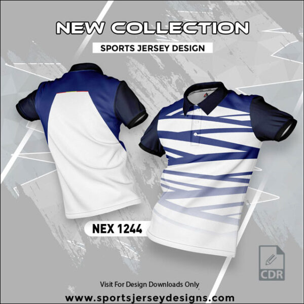 NEX 1244 ROYAL BLUE AND WHITE SPORTSWEAR SUBLIATION JERSEY DESIGN