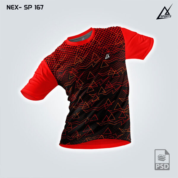 NEX SP 167 RED AND BLACK SPORTSWEAR SUBLIMATION JERSEY DESIGN