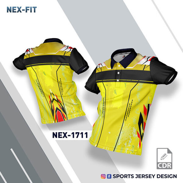 NEX 1711 YELLOW AND BLACK SPORTSWEAR SUBLIMATION JERSEY DESIGN