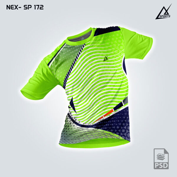 NEX SP 172 NEON GREEN AND NAVY BLUE SPORTSWEAR SUBLIMATION JERSEY DESIGN