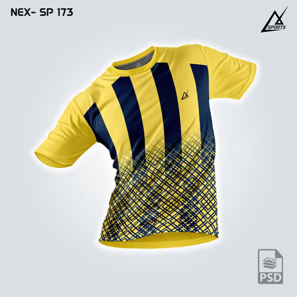 NEX SP 173 YELLOW AND NAVY BLUE SPORTSWEAR SUBLIMATION JERSEY DESIGN