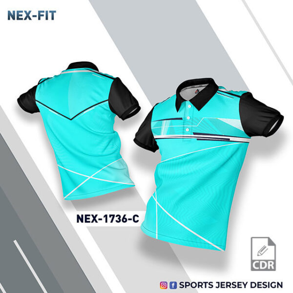 NEX 1736-C FIROZI BLUE SPORTSWEAR SUBLIMATION JERSEY DESIGN