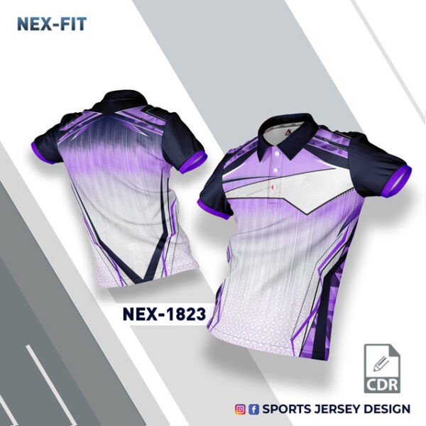 NEX 1823 VIOLET AND WHITE SPORTSWEAR SUBLIMATION JERSEY DESIGN