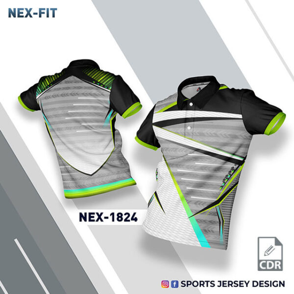 NEX 1824 WHITE/BLACK AND GRAY SPORTSWEAR SUBLIMATION JERSEY DESIGN