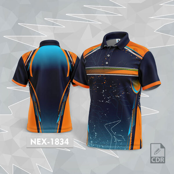 NEX 1834 ORANGE AND NAVY BLUE SPORTSWEAR SUBLIMATION JERSEY DESIGN