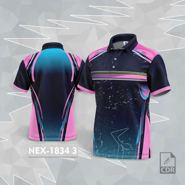 NEX 1834-3 PINK AND NAVY BLUE SPORTSWEAR SUBLIMATION JERSEY DESIGN