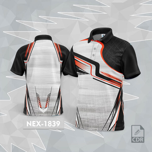 NEX 1839 WHITE BLACK AND RED SPORTSWEAR SUBLIMATION JERSEY DESIGN