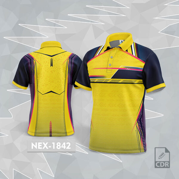 NEX 1842 YELLOW AND NAVY BLUE SPORTSWEAR SUBLIMATION JERSEY DESIGN