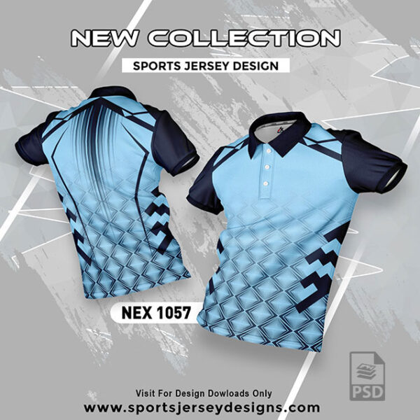 NEX 1057 SKY BLUE AND NAVY SPORTSWEAR SUBLIMATION JERSEY DESIGN