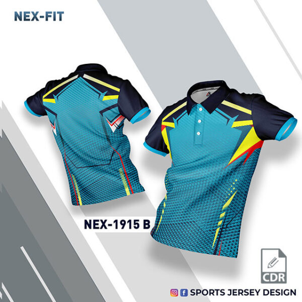NEX 1915-B TEAL BLUE AND NAVY BLUE SPORTSWEAR SUBLIMATION JERSEY DESIGN