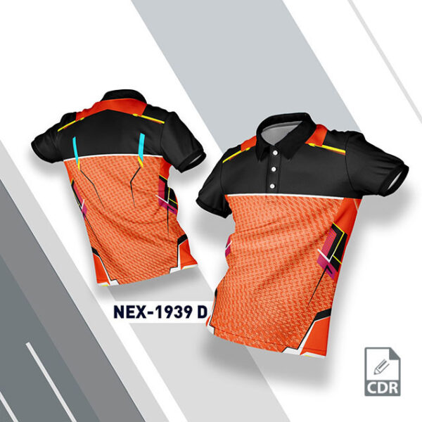 NEX-1939-D ORANGE AND BLACK SPORTSWEAR SUBLIMATION JERSEY DESIGN